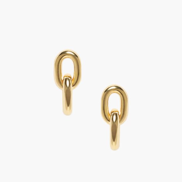 *PAIR* LINK DROP EARRINGS - ANINE BING - SOLID 14K GOLD - Picture 2 of 5